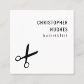 Minimale zwarte wolkschaar, haarlijst vierkante visitekaartje (Voorkant)