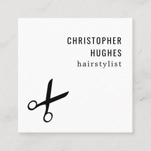 Minimale zwarte wolkschaar, haarlijst vierkante visitekaartje (Voorkant)