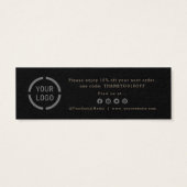 Minimale zwarte zakelijke logo dank u tussenkomst mini visitekaartjes (Achterkant)