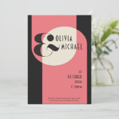 Minimale  zwarte zalmroze kaart (Staand voorkant)