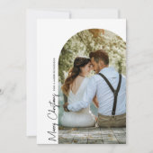 Minimale zwarte zwarte witte foto met kerstkaart kaart (Voorkant)