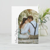 Minimale zwarte zwarte witte foto met kerstkaart kaart (Staand voorkant)