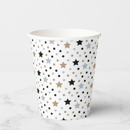 Minimale zwartwitkerstbeker papieren bekers (Voorkant)