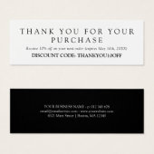 Minimale zwartwitkorting met codebon mini visitekaartjes (Voorkant /achterkant)