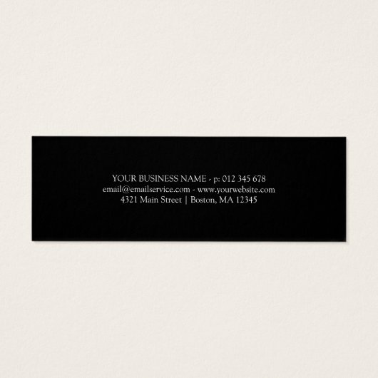 Minimale zwartwitkorting met codebon mini visitekaartjes (Achterkant)