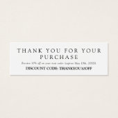 Minimale zwartwitkorting met codebon mini visitekaartjes (Voorkant)