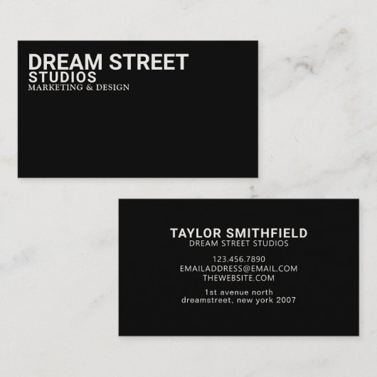 Minimale zwartwitweergave visitekaartje (Voorkant / Achterkant)