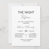 Minimali bruiloft repetitie diner de avond ervoor kaart (Voorkant)