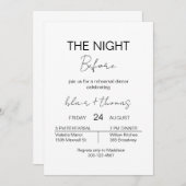 Minimali bruiloft repetitie diner de avond ervoor kaart (Voorkant / Achterkant)