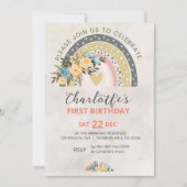 Minimali Pompas Grass Retro Rainbow Boho Birthday Kaart (Voorkant)