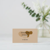 Minimalis Beige Interieurontwerp Visitekaartje (Staand voorkant)
