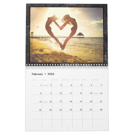 Minimalis Black en White Artsy Multi Photo Kalender (Feb 2026)