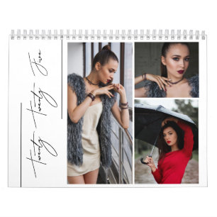 Minimalis Black en White Artsy Multi Photo Kalender