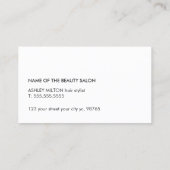 Minimalis Blue White Hair Stylist Visitekaartje (Achterkant)