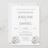 Minimalis Wedding Invitation in Spanish Kaart (Voorkant)
