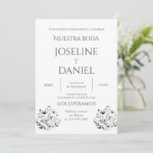 Minimalis Wedding Invitation in Spanish Kaart (Staand voorkant)