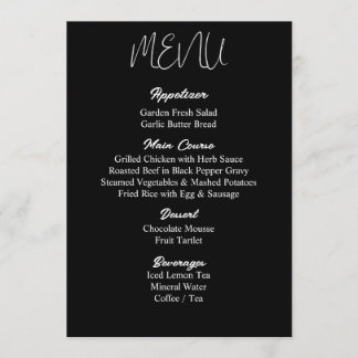 Minimalis Wedding Menu - Gedrukt
