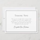 Minimalisalist Bereavement Funeral Bedankkaart (Voorkant)