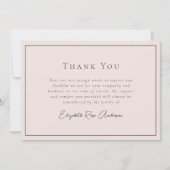 Minimalisalist Bereavement Funeral Bedankkaart (Voorkant)