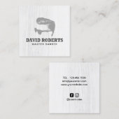Minimalisator Barber Barbershop Master Hair Stylis Vierkante Visitekaartje (Voorkant / Achterkant)