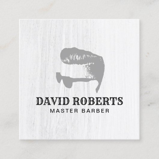 Minimalisator Barber Barbershop Master Hair Stylis Vierkante Visitekaartje (Voorkant)