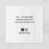 Minimalisator Barber Barbershop Master Hair Stylis Vierkante Visitekaartje (Achterkant)