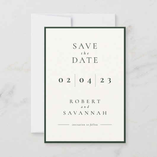 Minimalisator donkerschuine slachting De datum Kaa Save The Date (Voorkant)