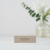 Minimalisator eenvoudige beige textuur mini visitekaartje (Staand voorkant)
