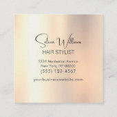 Minimalisator Elegant Brush Stroke Gold Champaign Vierkante Visitekaartje (Achterkant)