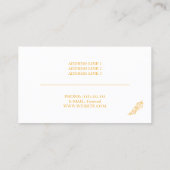 Minimalisator gele kleurendoether visitekaartje (Achterkant)