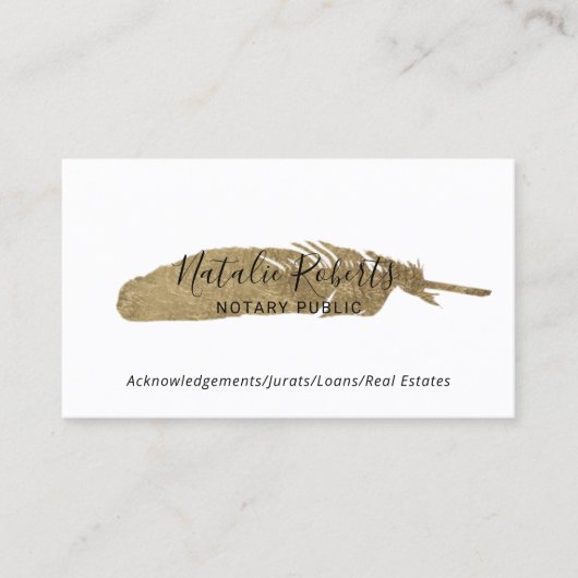 Minimalisator Gold Quill van de notaris Public Sig Visitekaartje (Voorkant)