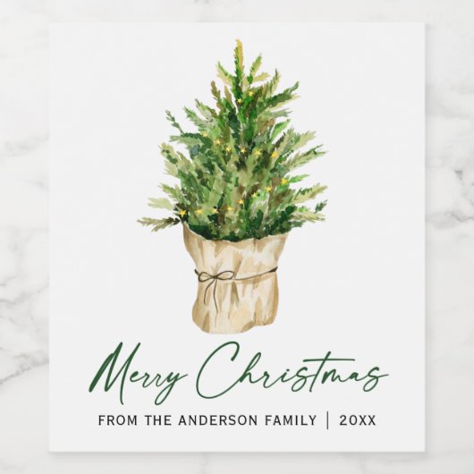 Minimalisator kalligrafie inkt Script Waterverf Wijn Etiket (Enkel label)