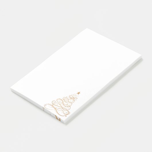Minimalisator kerstboom met Gold Metallic Filigree Post-it® Notes (Schuin)
