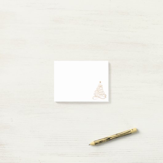 Minimalisator kerstboom met Gold Metallic Filigree Post-it® Notes (Op bureau)