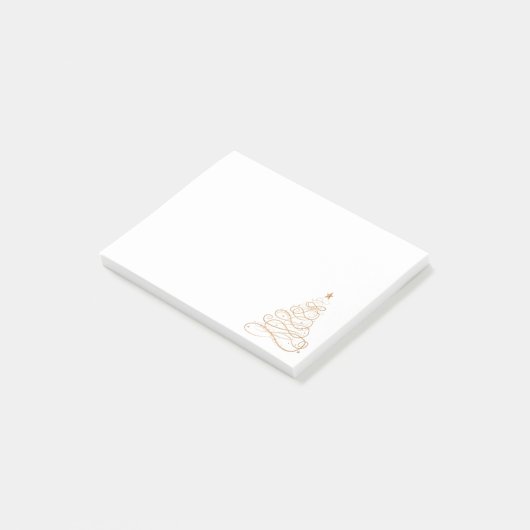 Minimalisator kerstboom met Gold Metallic Filigree Post-it® Notes (Schuin)