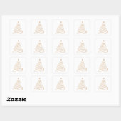Minimalisator kerstboom met Gold Metallic Filigree Vierkante Sticker (Vel)