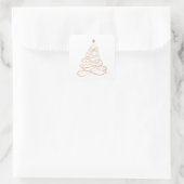 Minimalisator kerstboom met Gold Metallic Filigree Vierkante Sticker (Tas)