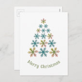 Minimalisator kerstboom met sneeuwvlokken feestdagenkaart (Voorkant / Achterkant)