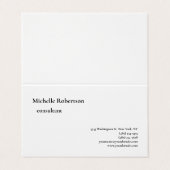 Minimalisator klassieke zwarte witte platte plaat visitekaartje (Buitenkant ongevouwen)