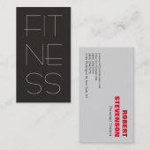 Minimalisator moderne grijze professionele fitness visitekaartje (Voorkant / Achterkant)