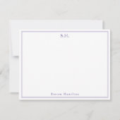 Minimalisator moderne Paarse vioolmonogram Notitiekaartje (Voorkant)