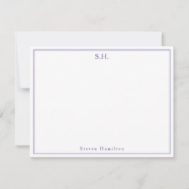 Minimalisator moderne Paarse vioolmonogram Notitiekaartje