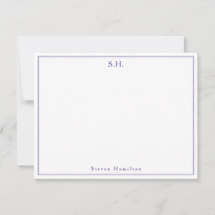 Minimalisator moderne Paarse vioolmonogram Notitiekaartje