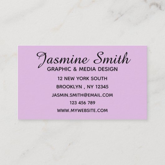 Minimalisator moderne pasteeluiteinden visitekaartje (Achterkant)