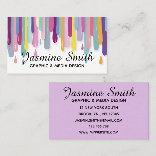 Minimalisator moderne pasteeluiteinden visitekaartje (Voorkant / Achterkant)