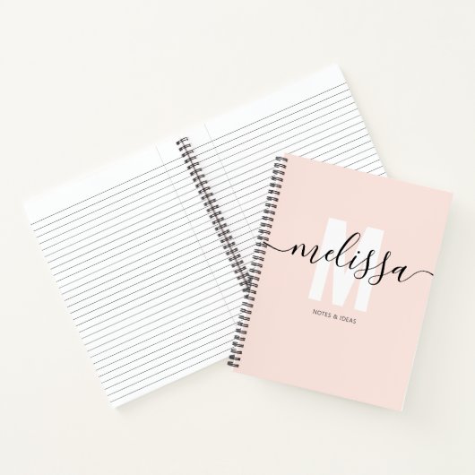 Minimalisator monogram handschrift notitieboek (Binnen)