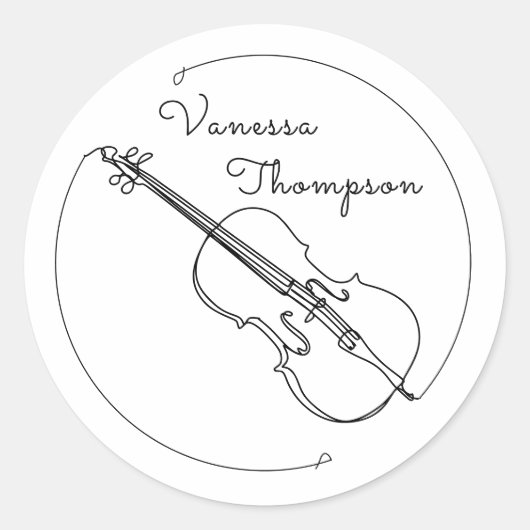 Minimalisator naam klassiek muzikaal muzikant ronde sticker (Voorkant)