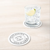 Minimalisator notaris openbare stempel ronde kartonnen onderzetter (Insitu)