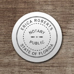 Minimalisator notaris openbare stempel ronde kartonnen onderzetter<br><div class="desc">Notarisch Onderzetter van het openbaar stempel met minimalistisch papier.</div>