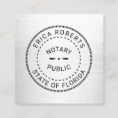 Minimalisator notaris openbare stempel vierkante visitekaartje (Voorkant)